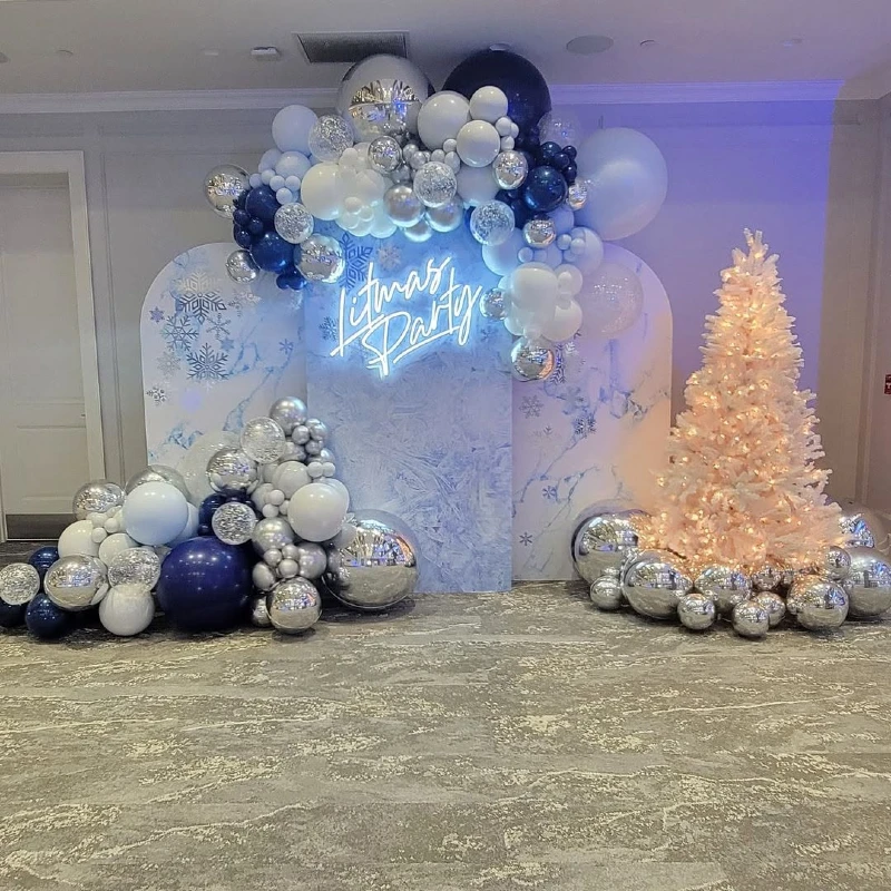 Navy & Silver "Litmas" Disco Backdrop