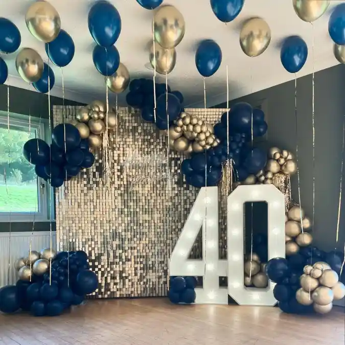 Navy and Gold Marquee Milestone