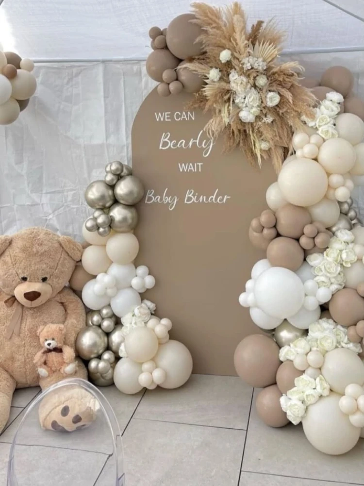  Neutral Boho "Bearly Wait" Teddy Bear Backdrop