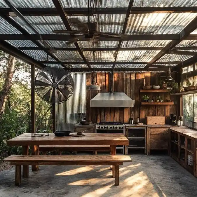 Open-Air Rustic Industrial Retreat