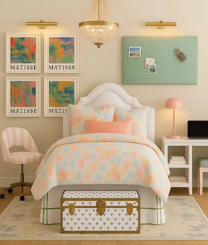 Pastel Matisse Gallery Wall & Cozy Bedding