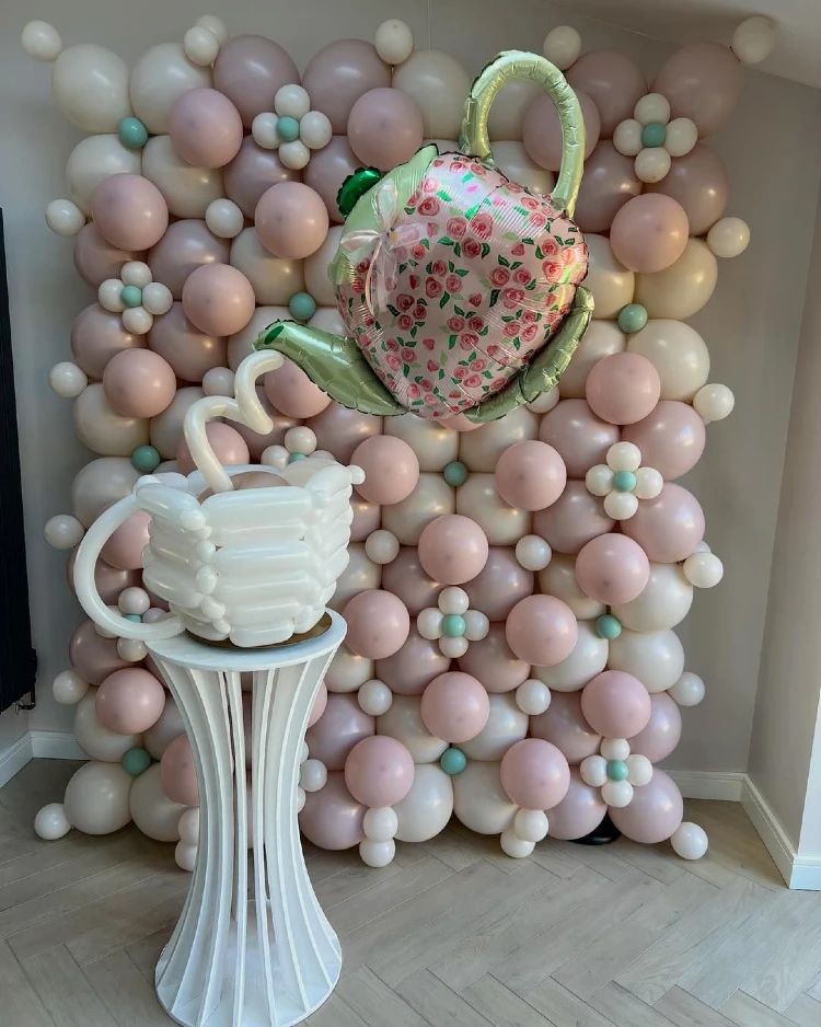 Pastel Rose and Mint Tea Party Balloon Sculpture