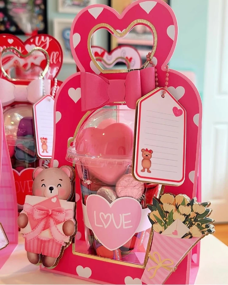 Playful Hot Pink Treat Totes for a Sweet Send-Off