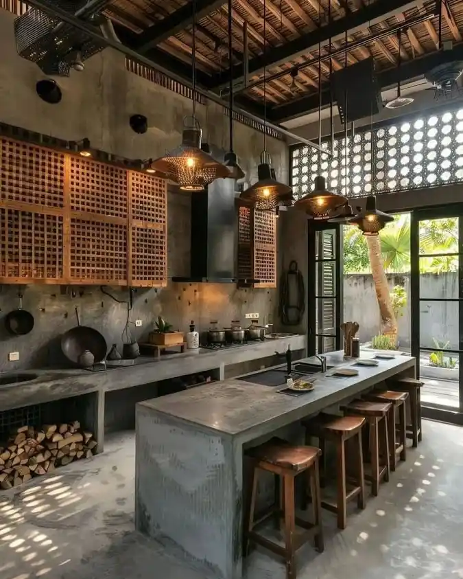 Rustic Industrial Open-Air Design