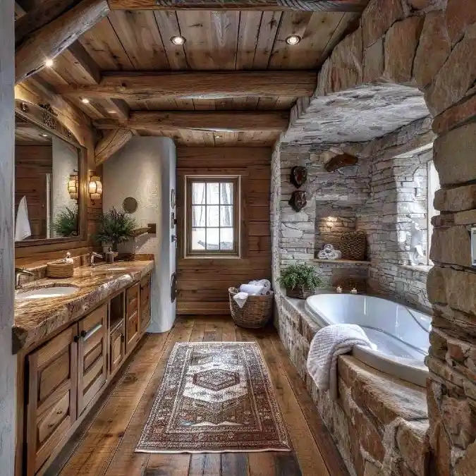 Rustic Stone Cabin Aesthetic