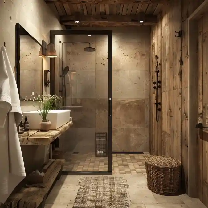 Rustic Timber and Concrete Retreat