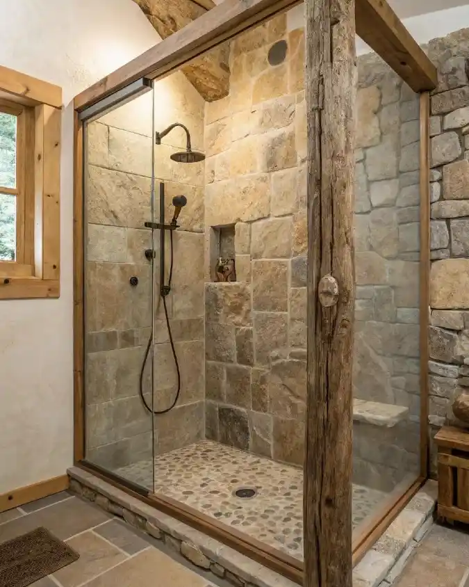 Rustic Timber and Stone Escape
