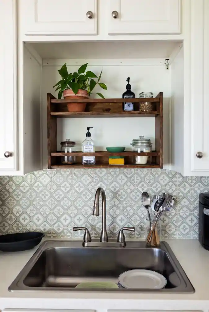 Rustic Two-Tier Open Shelf