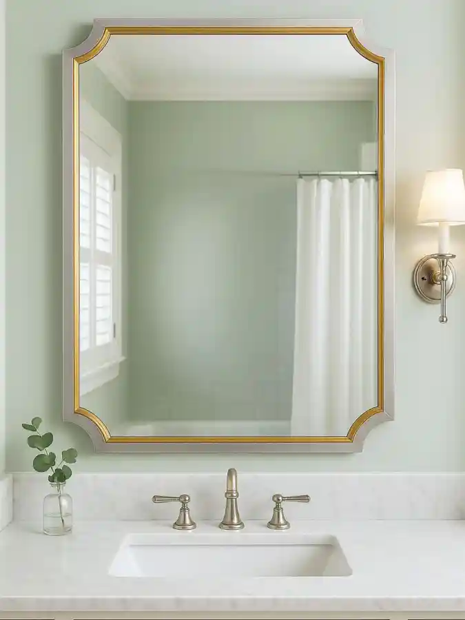 Sculpted Mixed Metal Vanity Mirror