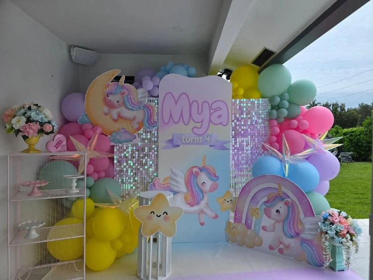 Shimmering Sequin & Cartoon Garden Setup