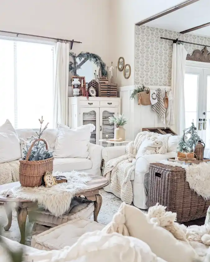 Soft Cottage Winter Lounge Charm