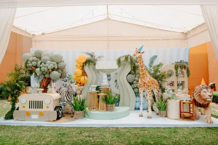 Soft Mint and Cream Modern Safari Pavilion