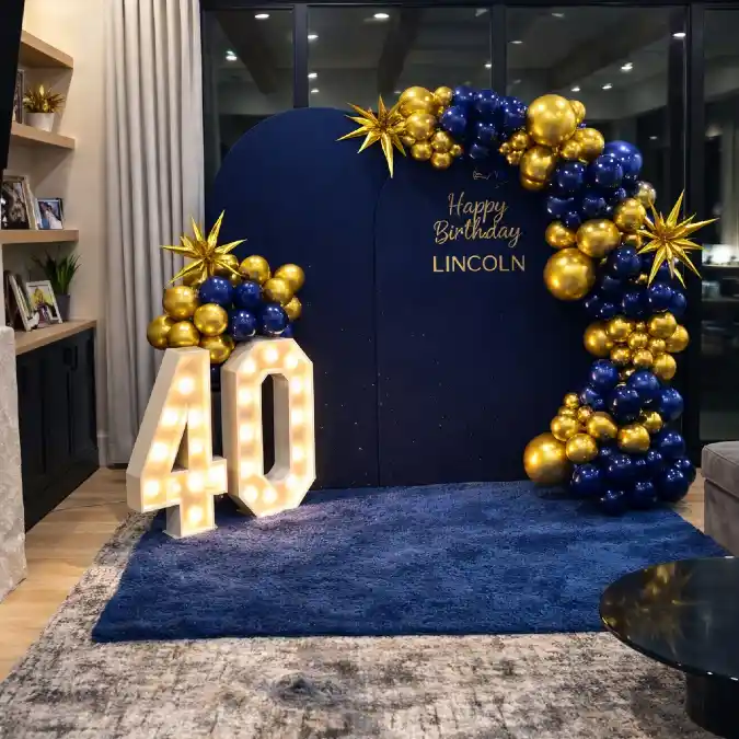 Sophisticated Navy and Gold Milestone