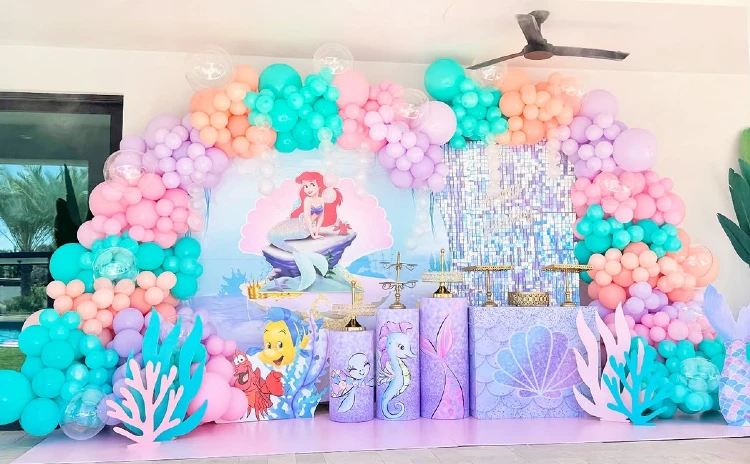 Teal & Peach Ariel Adventure with Sequin Sparkle