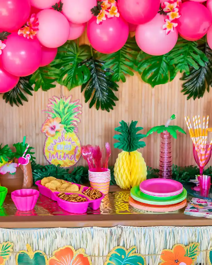 Tropical Tablescape with Pineapple Accents