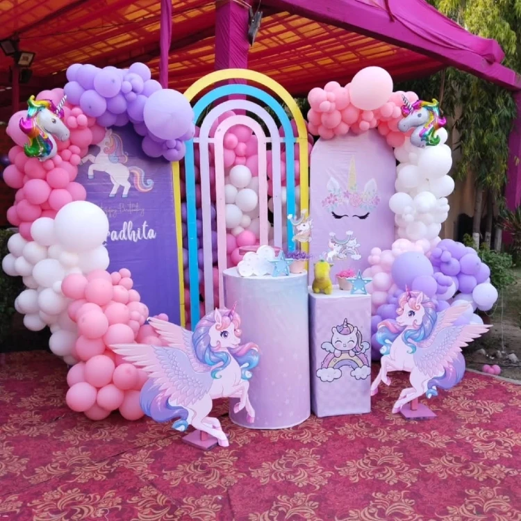 Vibrant Canopy & Open-Frame Rainbow Stage