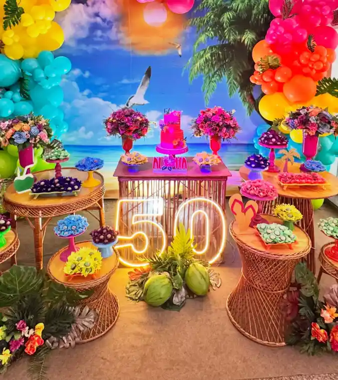 Vibrant Luau Milestone Display