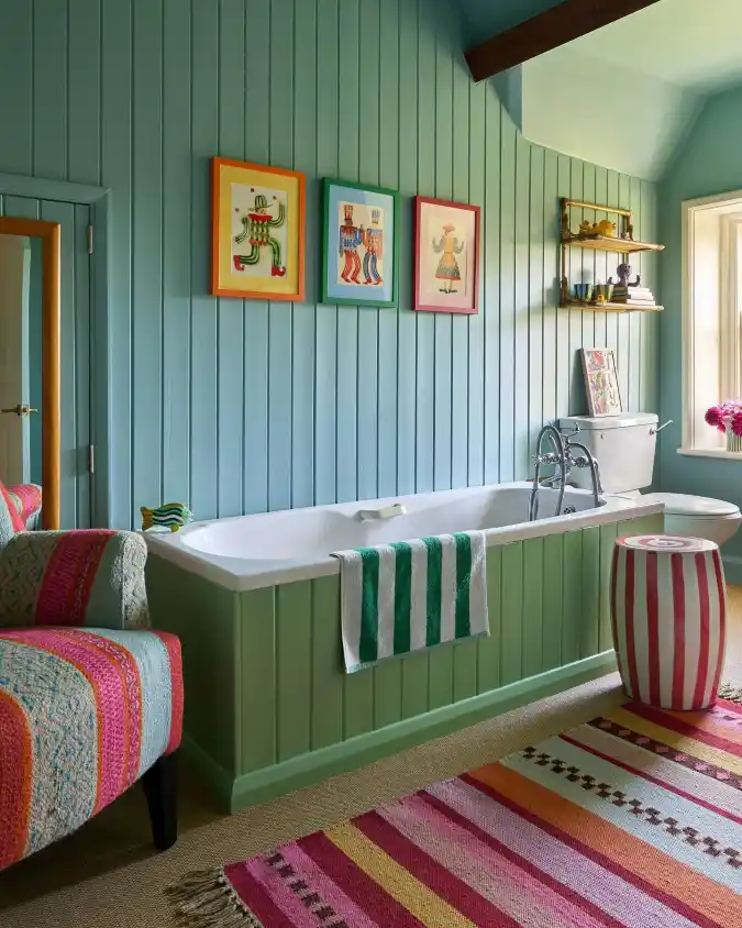 Vibrant Wood Paneling Retreat