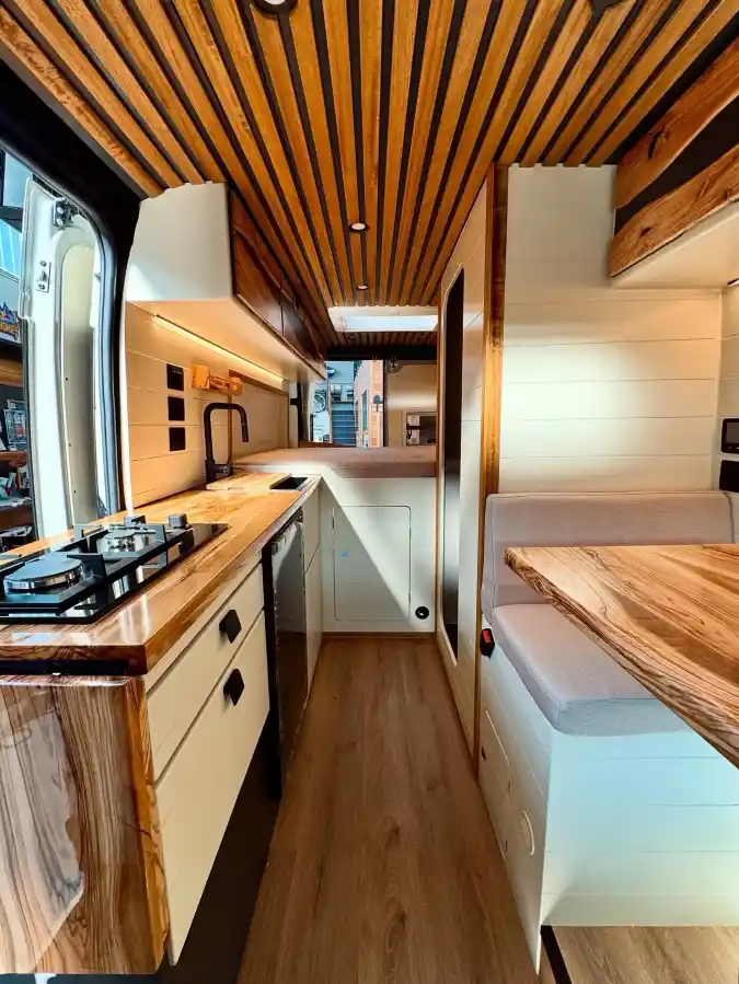 Wood-Slatted Ceiling