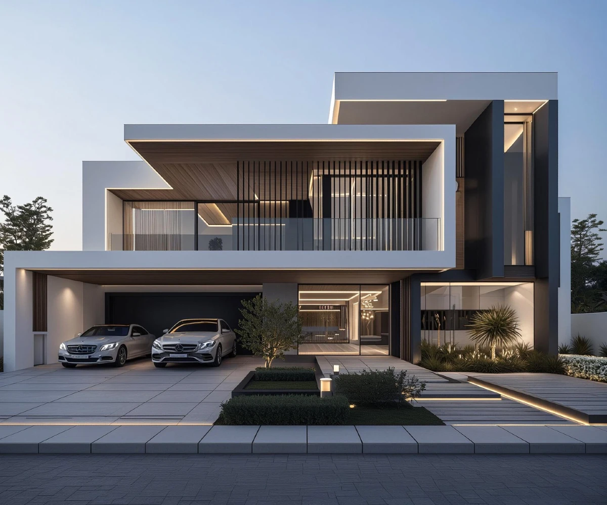 Modern White with Vertical Slats