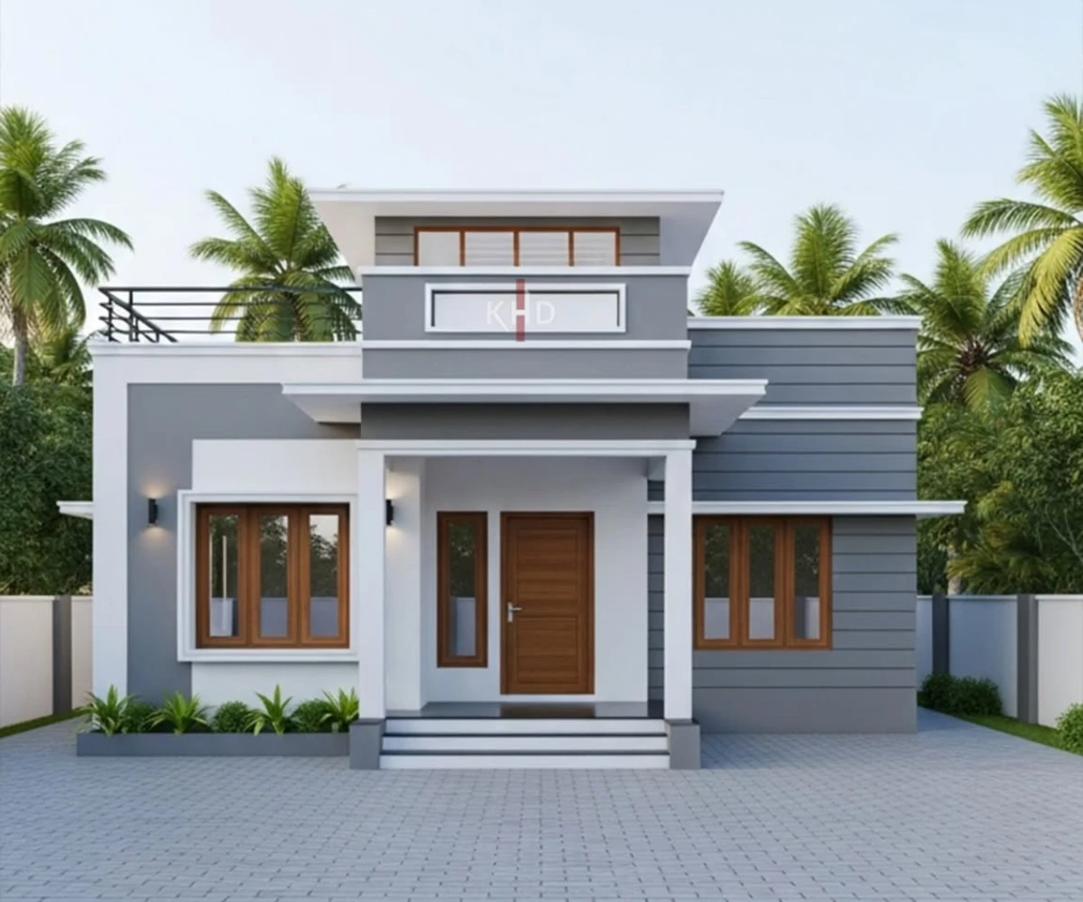 Cool Gray and White with Wood