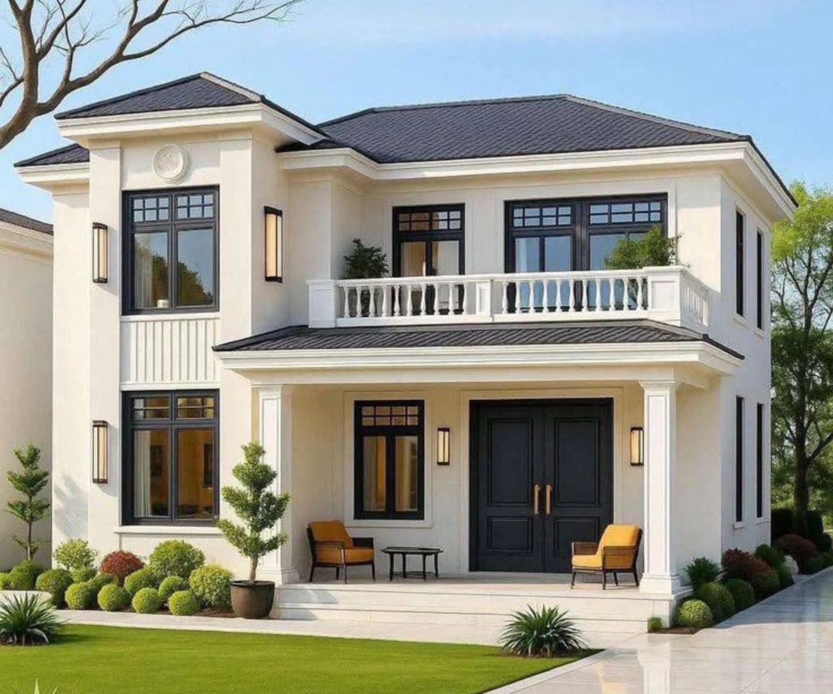 Creamy White and Soft Black