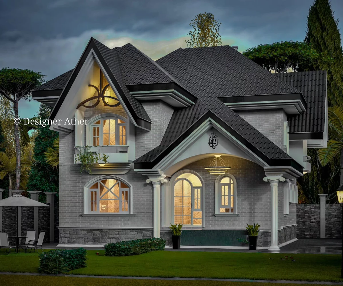 Grey Brick and Dark Gables