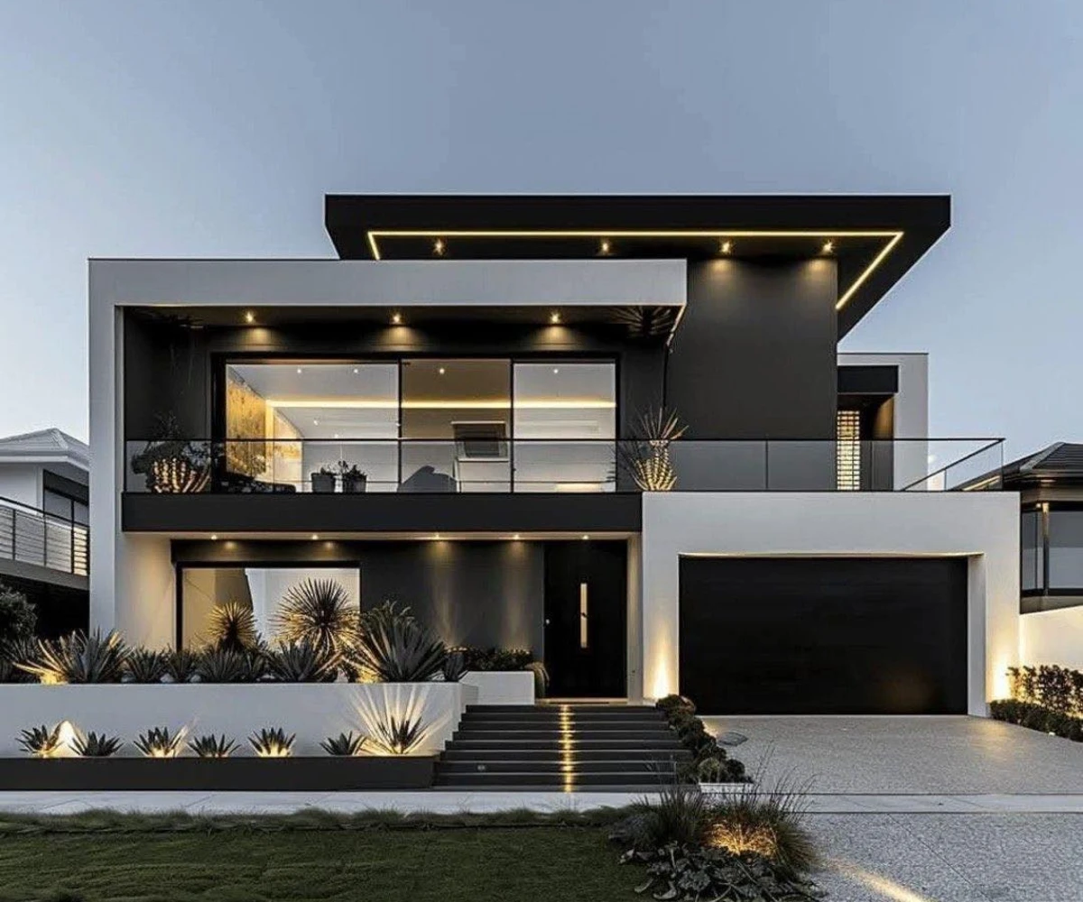  Matte Black and White Geometric