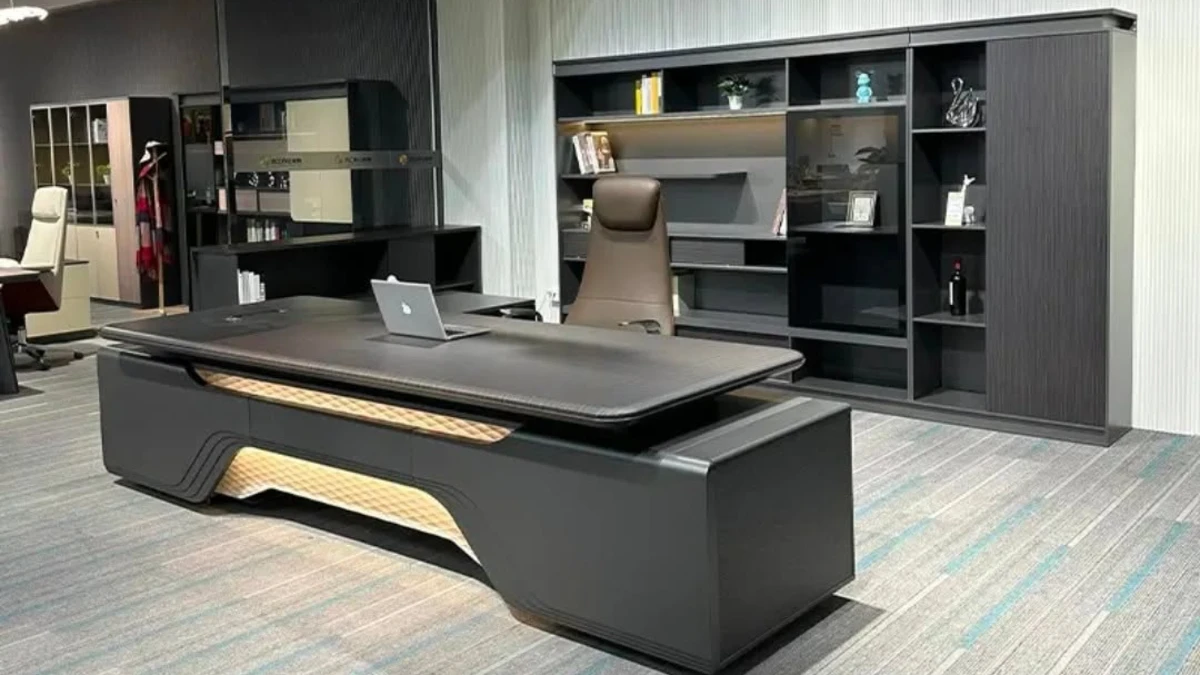 Illuminated Curved Executive Desk