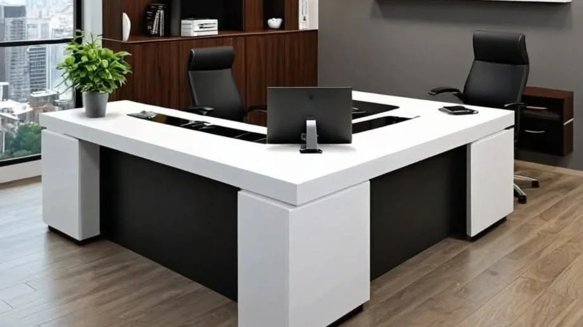 Modern Black and White Workstation