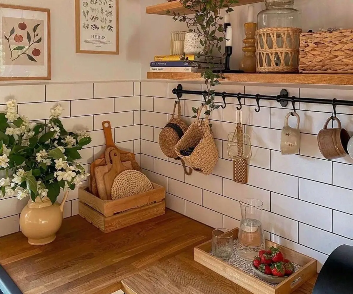 Cottage Kitchen with Subway Tile