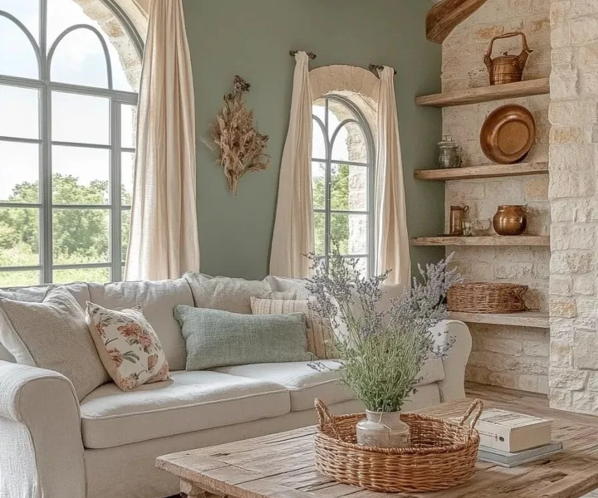 Arched Windows and Stone Walls