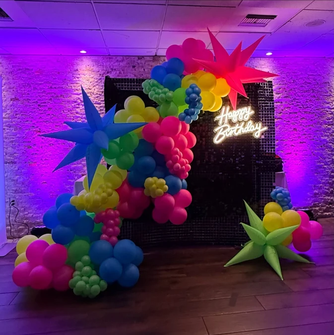 Neon Starburst Balloon Garland