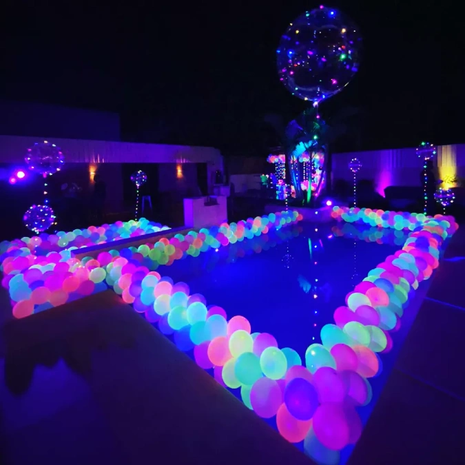 Glowing Pool Perimeter Balloons