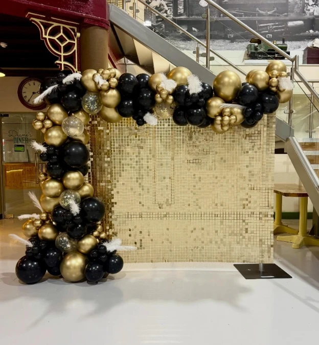 Metallic Shimmer Photo Wall