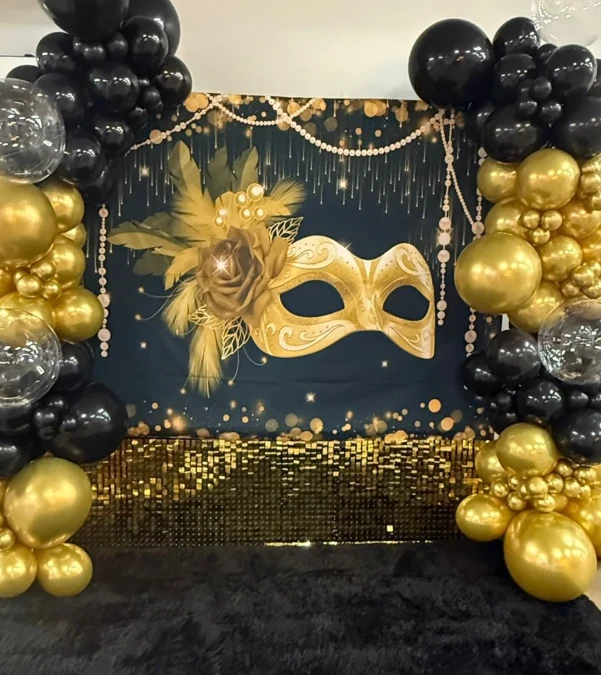 Golden Floral Backdrop