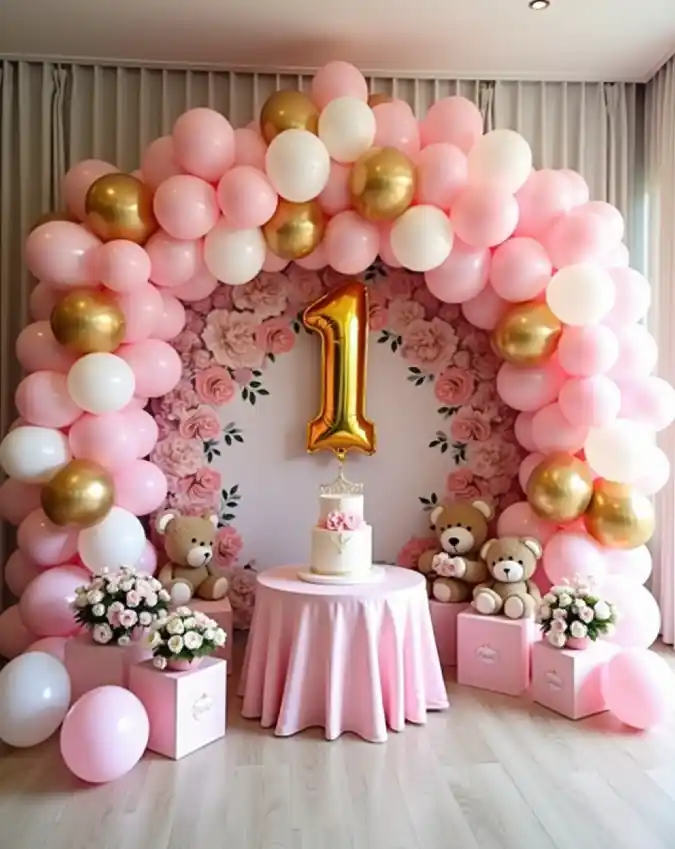 Pink and Gold Teddy Bear Picnic