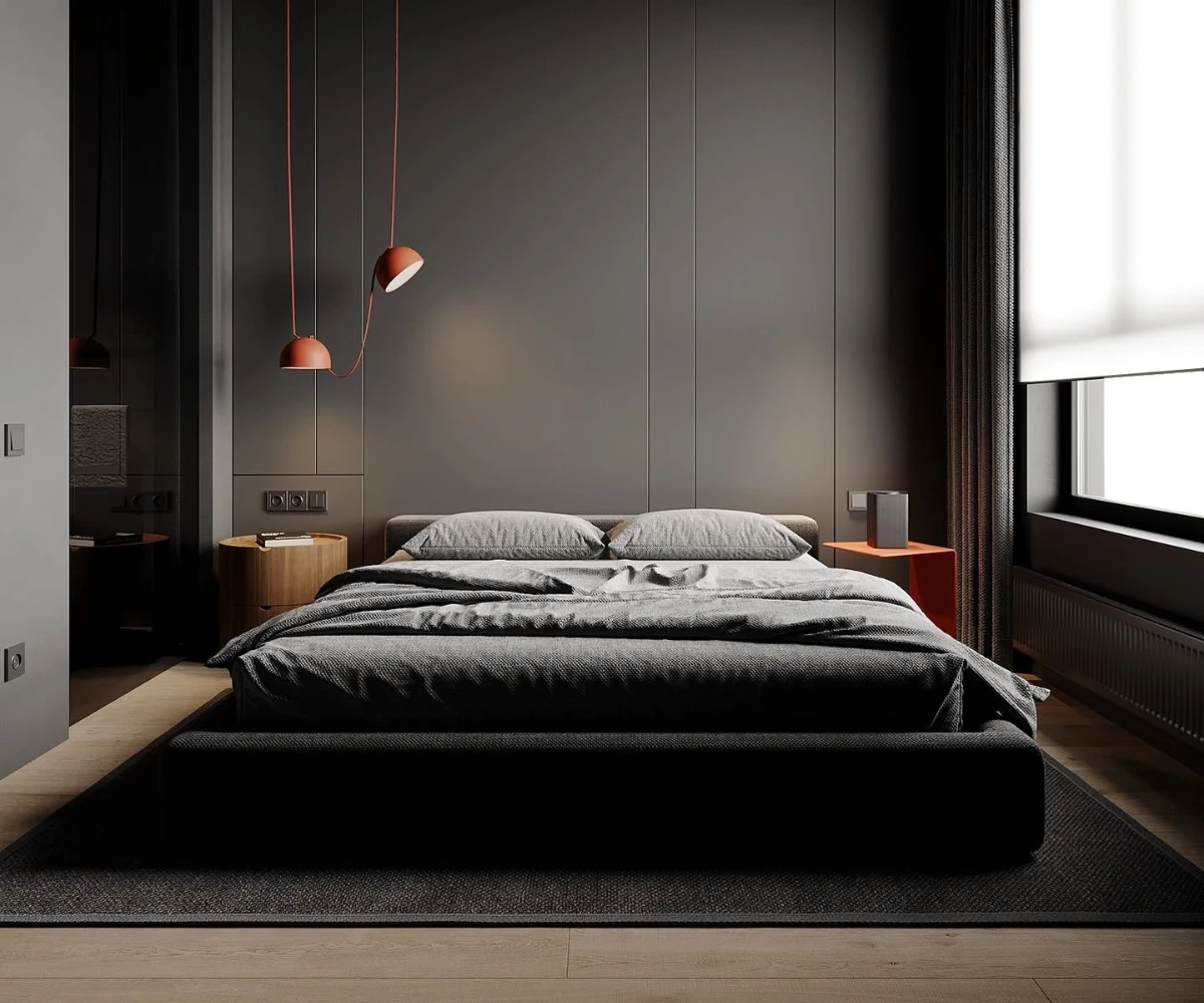 1. Charcoal and Terracotta Accents