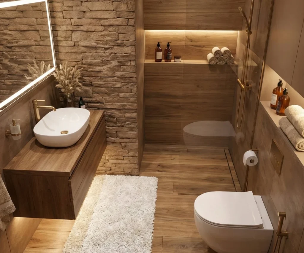 Textured Stone and Wood Mix