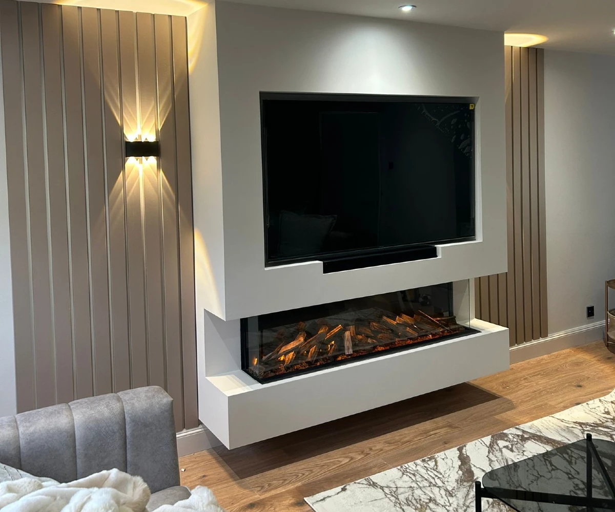 Floating Box With Panoramic Fireplace