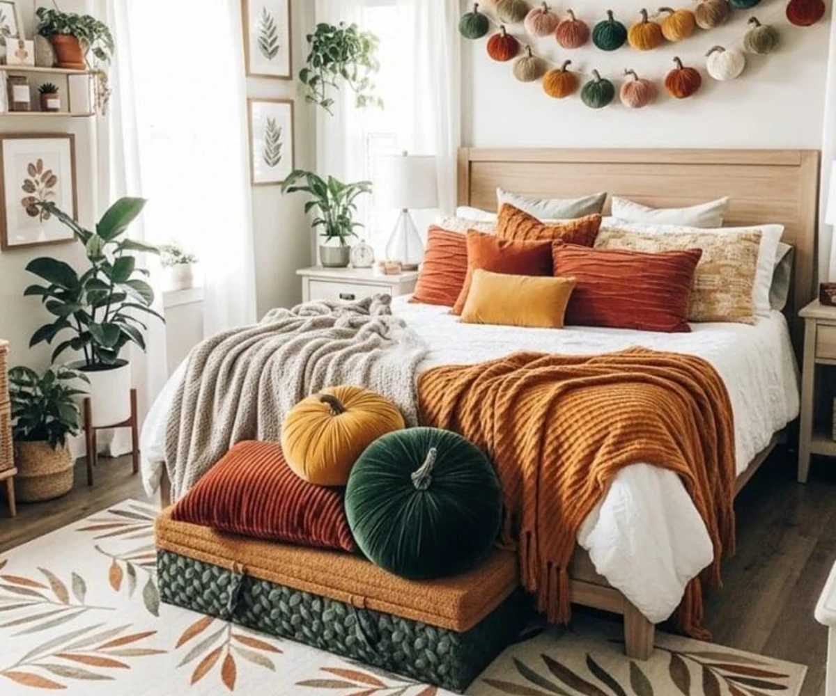 Plush Pumpkin Garland