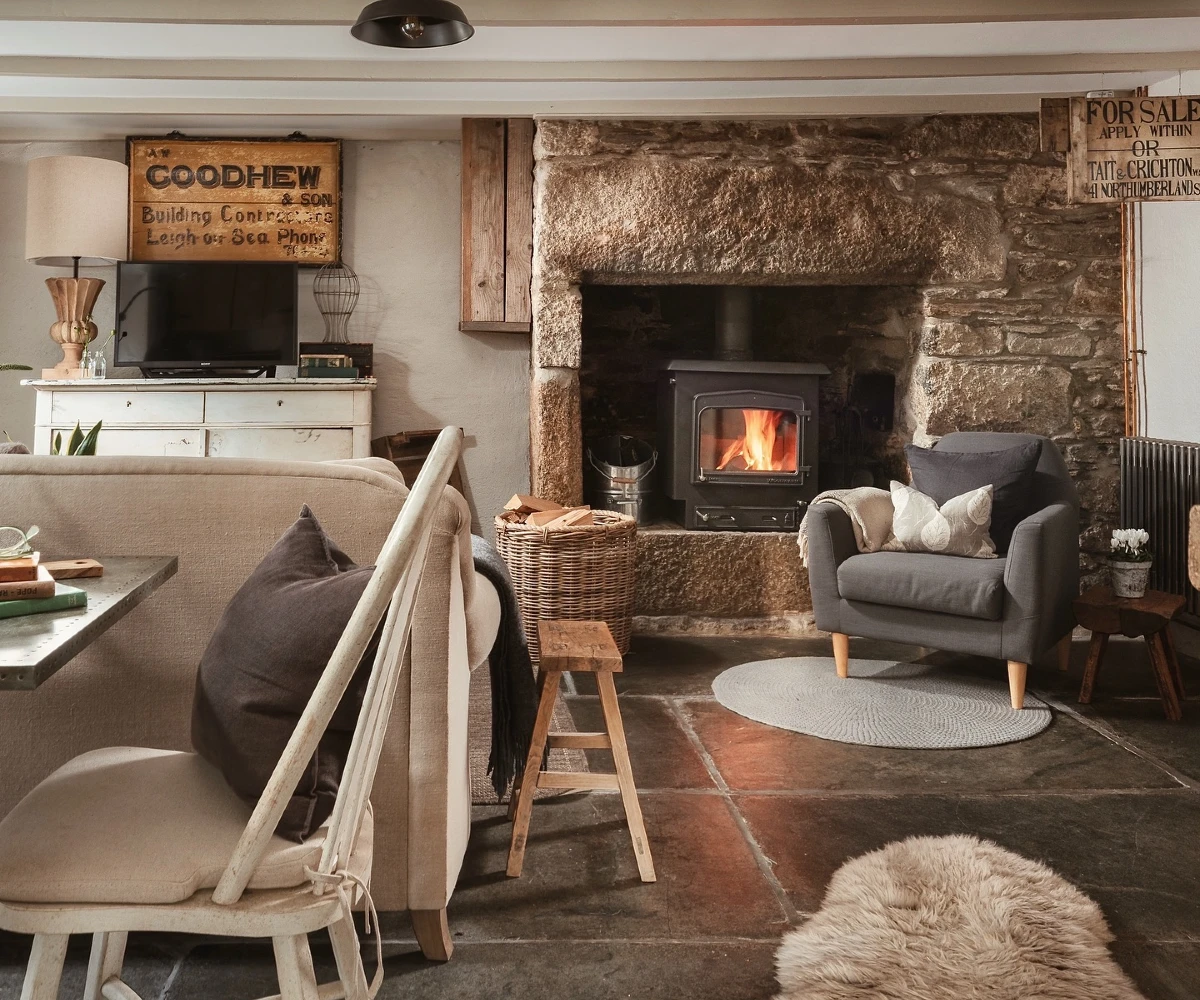 Stone Hearth Living Room