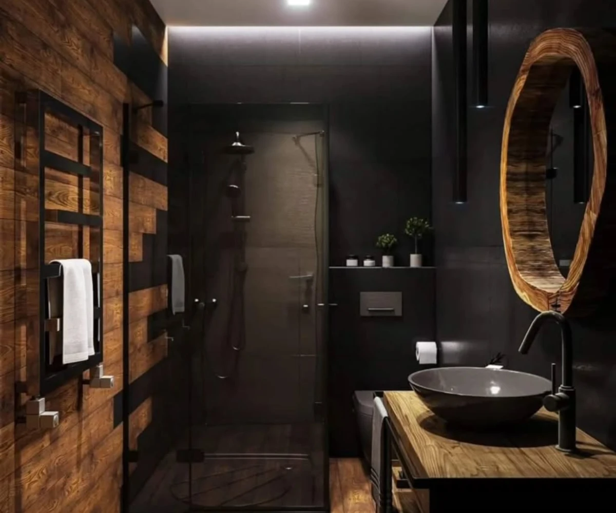  Live Edge Mirror and Dark Wood