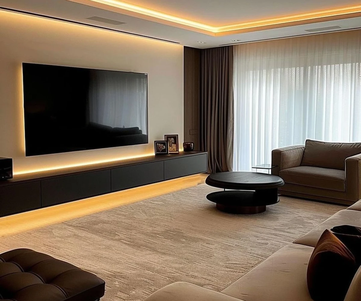 Floating Console with Ambient Glow