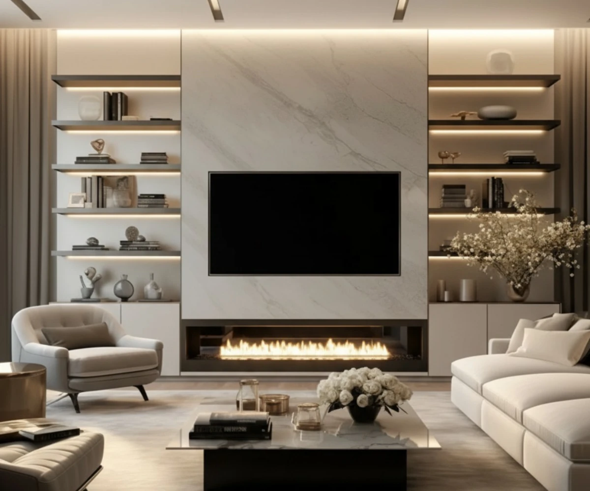15+Fireplace Wall Ideas With Tv For Living Room