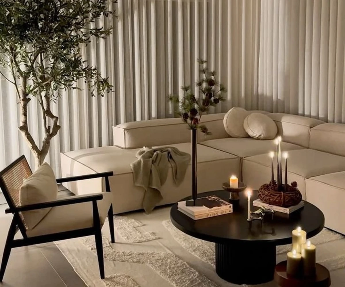 Minimalist Candlelit Lounge