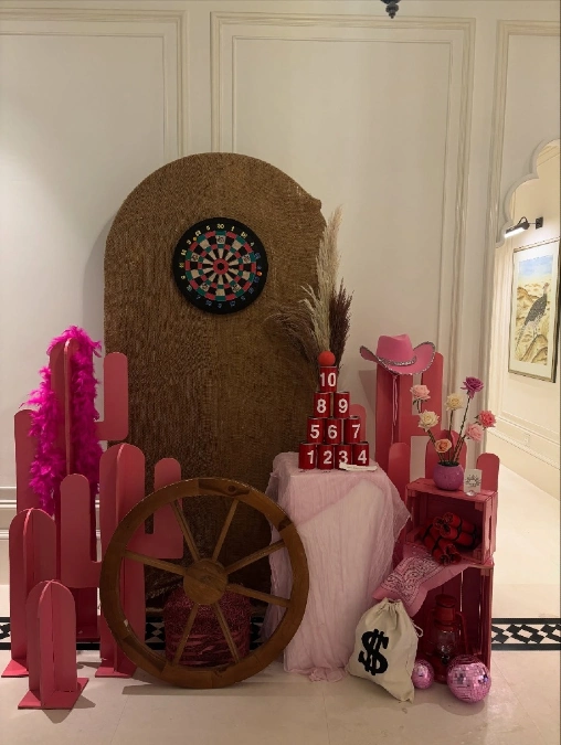 Western Game Station with Dart Board