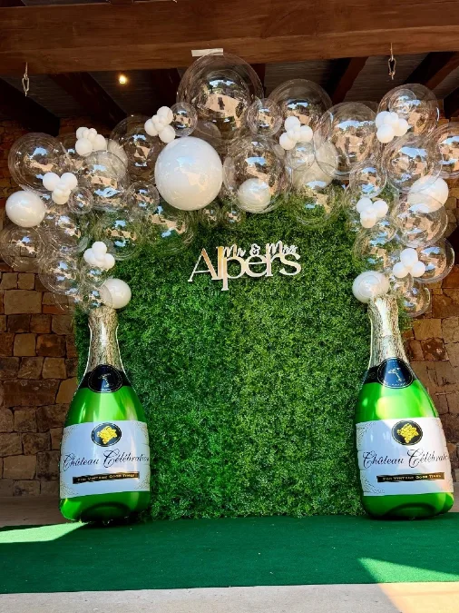 Dual Bottle Greenery Backdrop