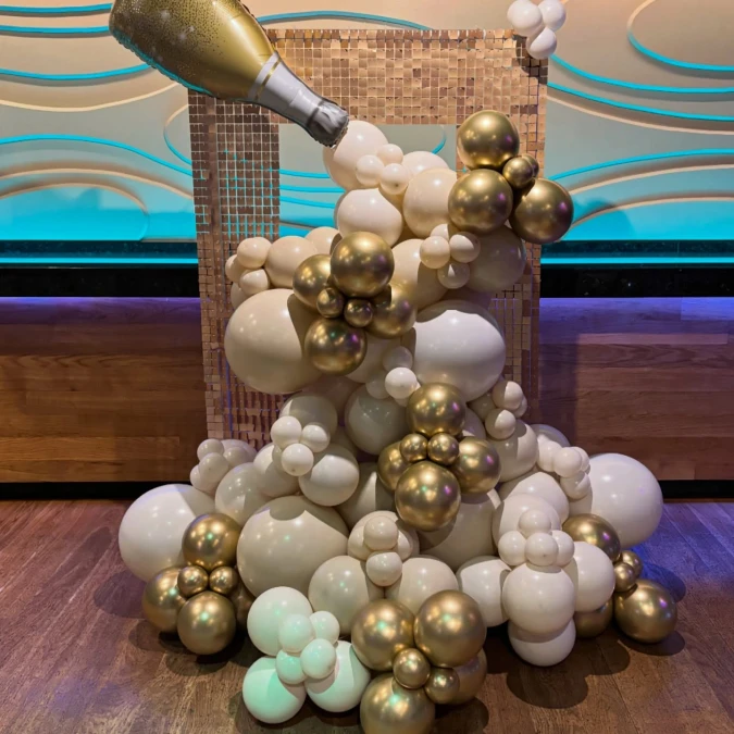 Shimmering Gold Bottle Display