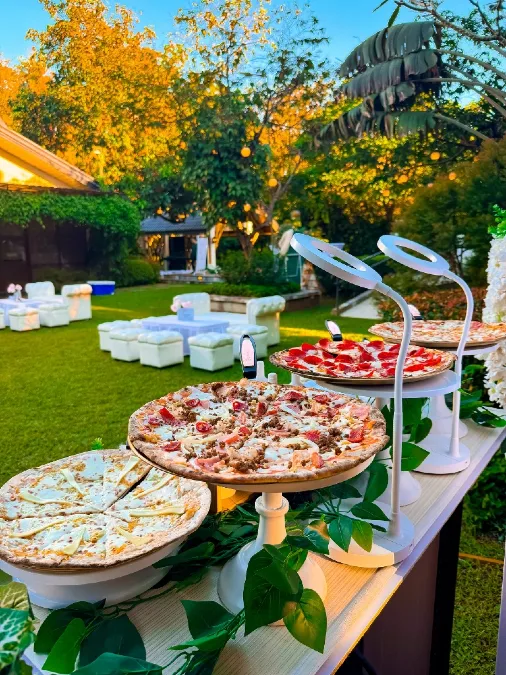 Outdoor Pizza Buffet Station